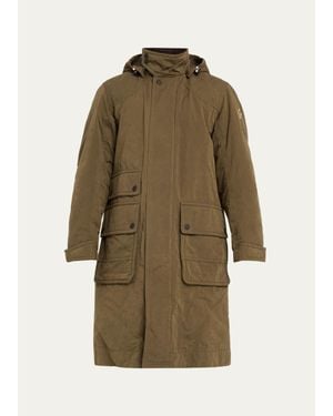 Moncler Allaine Hooded Longline Coat - Green