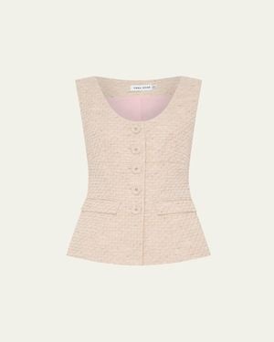Anna Quan Eloise Sleeveless Tweed Top - Natural