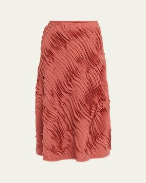 Ulla Johnson Amiko Chiffon Midi Skirt - Red