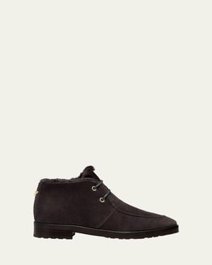 Bougeotte Aspen Suede Shearling-Lined Winter Boots - Brown