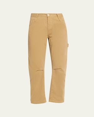 Jamie Haller The Hammer Loop Barrel-Leg Crop Carpenter Pants - Natural