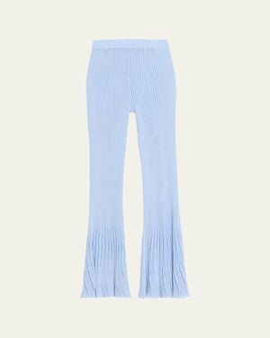 Ronny Kobo Dallas Sheer Rib Knit Pants - Blue