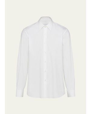 Prada Poplin Stretch Sport Shirt - White