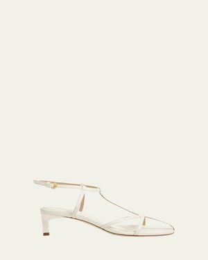 Dear Frances Tee Leather Sandals - Natural
