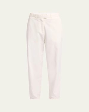 The Row Neriah Cotton-Cashmere Straight-Leg Pants - Natural