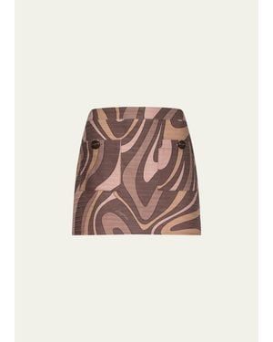 L'Agence Cyra Low-Rise Mini Skirt - Brown