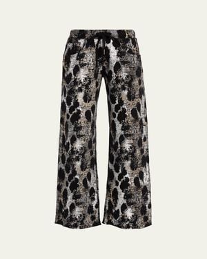 R13 Relaxed-Fit Foiled Sweatpants - Black