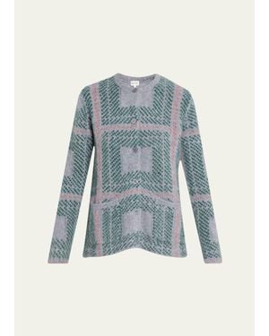 Kule The Egon Tartan Cardigan - Blue