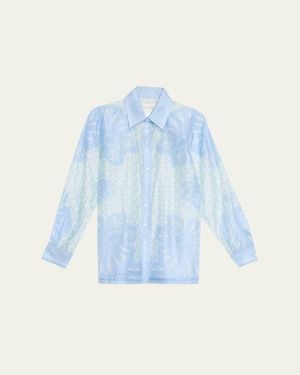 Shani Susan Button-Front Shirt - Blue