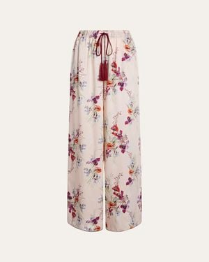 Cinq À Sept Alba Iris Bouquet Drawstring Pants - Pink
