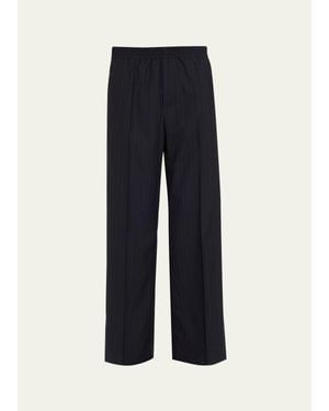 WE-AR4 The Chaplin Pinstripe Straight-Leg Pants - Blue