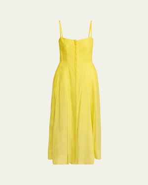 Gabriela Hearst Magritte Cashmere Midi Dress - Yellow