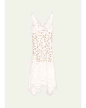 Monse Eyelet Lace Double Strap Midi Dress - Natural