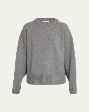 The Row Ophelia Wool-Cashmere Crewneck Sweater - Gray