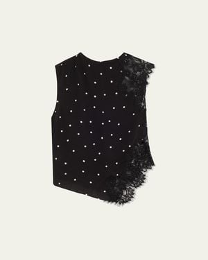 A.L.C. Gracie Polka-Dot Crepe And Lace Blouse - Black