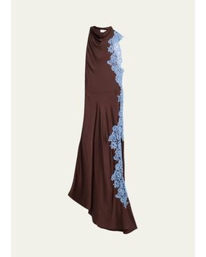 A.L.C. Josephine Satin And Lace Maxi Dress - White
