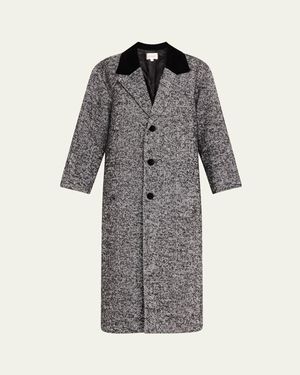 FRAME Long Herringbone Coat - Gray