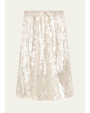 3.1 Phillip Lim Sequined Drawstring Skirt - Natural