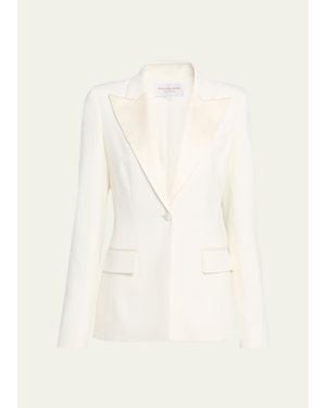 Michael Kors Georgina Single-Button Tuxedo Blazer - Natural