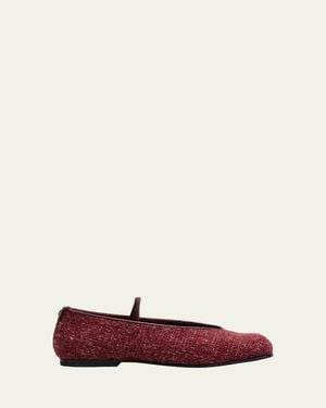 NODALETO Bulla Cara Tweed Ballerina Flats - Brown