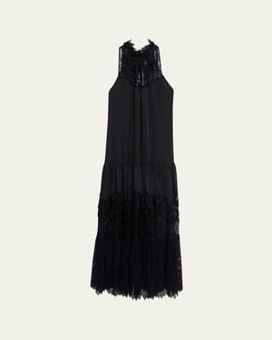 Kobi Halperin Hallee Lace-Inset Halter Maxi Dress - Black