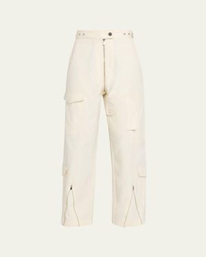 Christopher John Rogers Flight Suit Cargo Cotton Pants - Natural