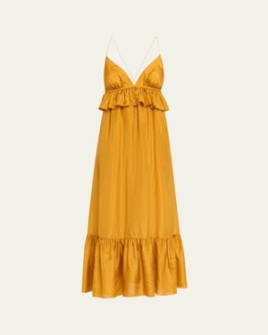 Zimmermann Rhiannon Ruffle Maxi Dress - Yellow