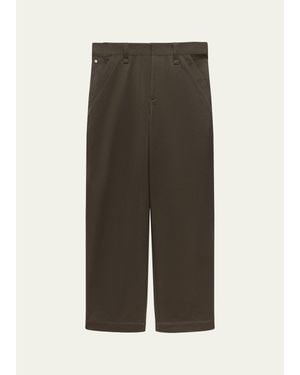 Helmut Lang Flat-Front Cotton Five-Pocket Chino Pants - Green