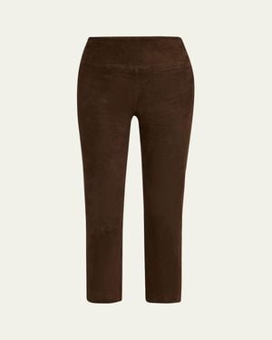SPRWMN High-Waist Cropped Flare Leggings - Brown