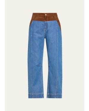 Cinq À Sept Dillon Suede Waist Jeans - Blue