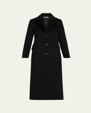 Fleurette Mia Italian Wool Maxi Coat - Black
