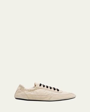 Prada Collapse Low-Top Suede Sneakers - Natural