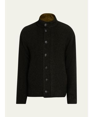 Massimo Alba Marcos Herringbone Virgin Wool Jacket - Black