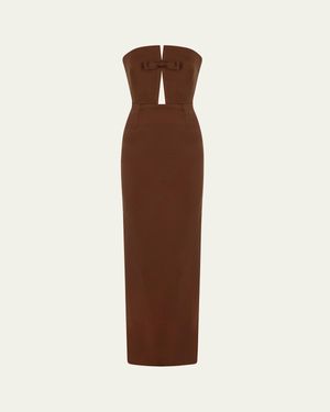 The New Arrivals Ilkyaz Ozel Holly Strapless Gown - Brown