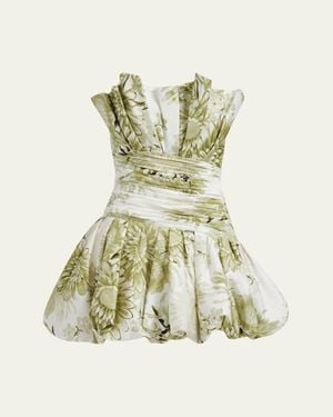 Aje. Chromatic Mini Bubble Dress - Green