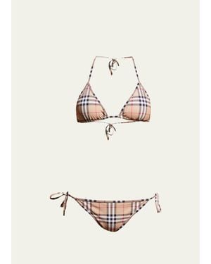 Burberry Cobb Vintage Check Triangle Bikini - White