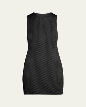 Issey Miyake Sleek Pleats Short Dress - Black
