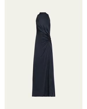 A.L.C. Inez Pleated High-Neck Gown - Blue