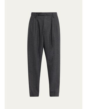 Massimo Alba Relaxed-Leg Pleated Pants - Gray