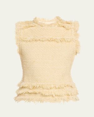 Ulla Johnson Kassi Knit Tweed Top - Natural