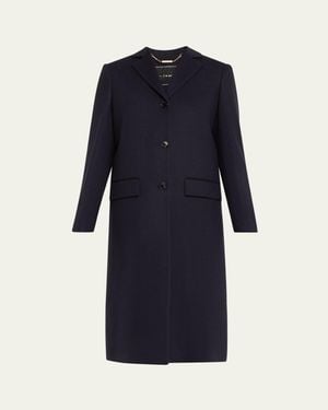 Kiton Cashmere Single-Breasted Coat - Blue
