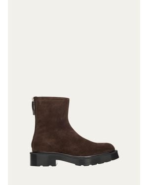 The Row Nobilis Suede Ankle Boots - White