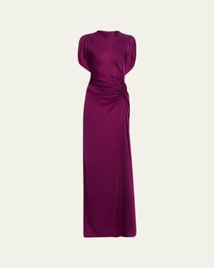 A.L.C. Nadia Draped Satin Gown - Purple