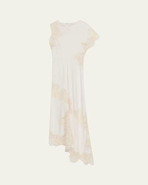 A.L.C. Alessia Satin And Lace Maxi Dress - Natural