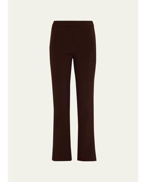 Veronica Beard Arte Virgin Wool-Blend High-Rise Slim-Leg Pants - Brown