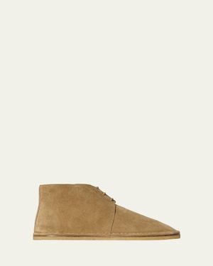 The Row Nicola Soft Suede Chukka Boots - Natural