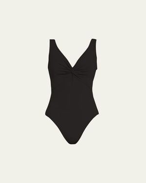 Karla Colletto V-Neck Swimsuit - Black
