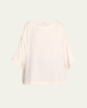 Eskandar Bateau Neck Tunic (Long Length) - Natural