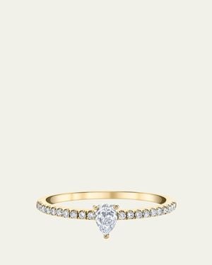 Anita Ko 18K Me/You Pear Shaped Diamond Pave Ring - Natural