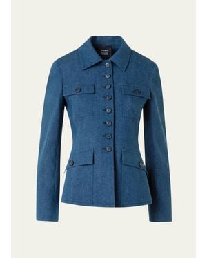 Akris Delia Stretch Denim Jacket - Blue